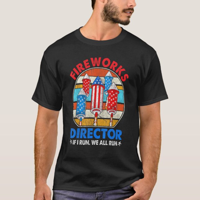 Fireworks Director I Run You Run 4th July Junge T-Shirt (Vorderseite)