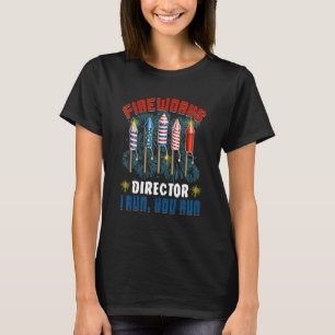 Fireworks Director I Run You Run 4th July Junge T-Shirt