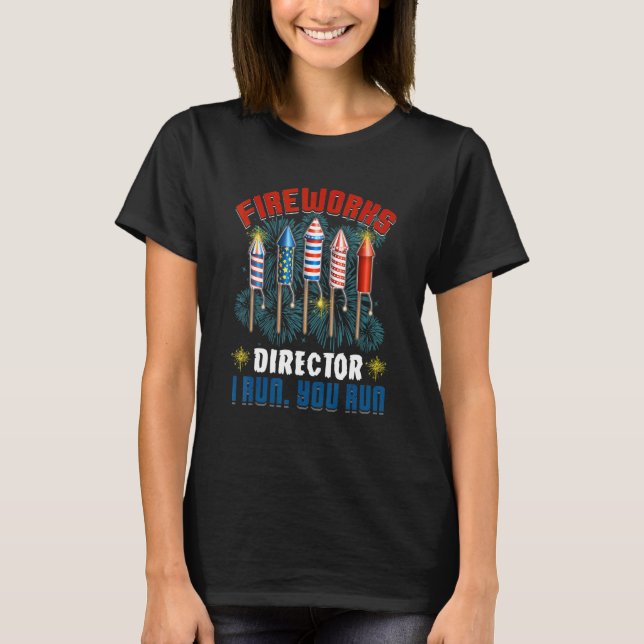 Fireworks Director I Run You Run 4th July Junge T-Shirt (Vorderseite)