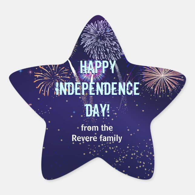 Fireworks du ciel de nuit 4 juillet Sticker (Devant)