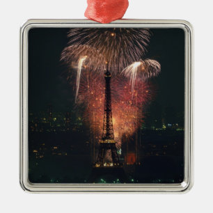 Fireworks, Eiffel Tower, Paris, France Ornament Aus Metall
