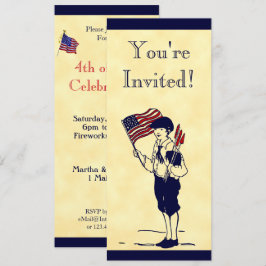 Fireworks et drapeau 4 juillet invitation personna