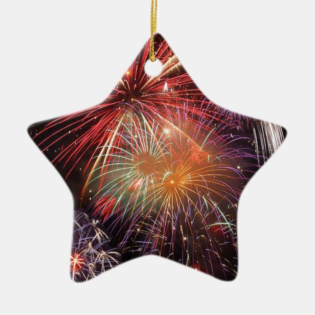 Fireworks Finale Keramik Ornament (Vorne)