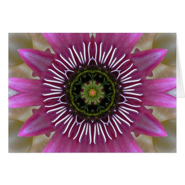 Fireworks Fuchsia Mandala Card (Vorderseite (Horizontal))