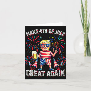 Fireworks Funny Trump Patriotic American Happy 4. Karte