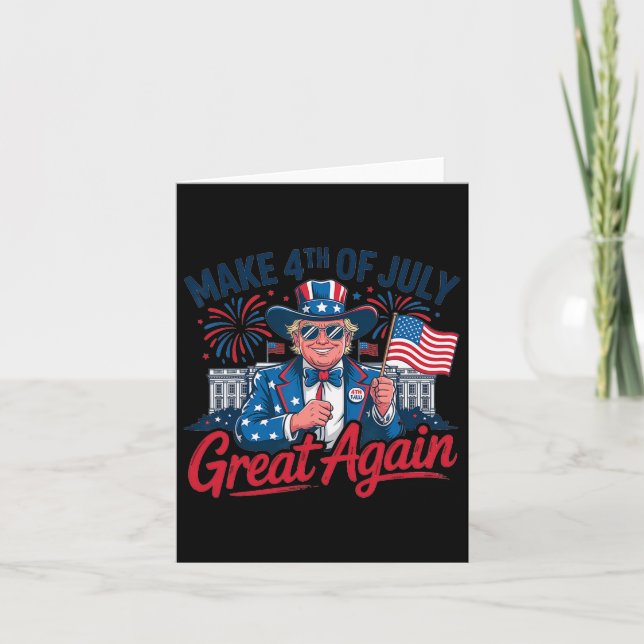 Fireworks Funny Trump Patriotic American Happy 4. Karte (Vorderseite)