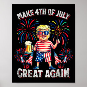 Fireworks Funny Trump Patriotic American Happy 4. Poster
