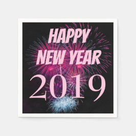 Fireworks Galore New Years Party Serviette