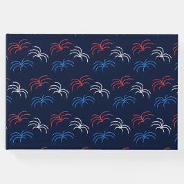 Fireworks Guest Book (Navy Blue, Red & White) Gästebuch