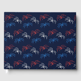 Fireworks Guest Book (Navy Blue, Red & White) Gästebuch