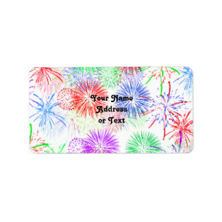Fireworks (Hintergrundfarbe hinzufügen) Adressaufkleber