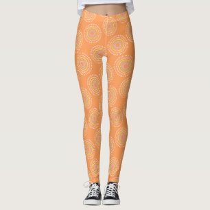Fireworks Japanese Orange Leggings