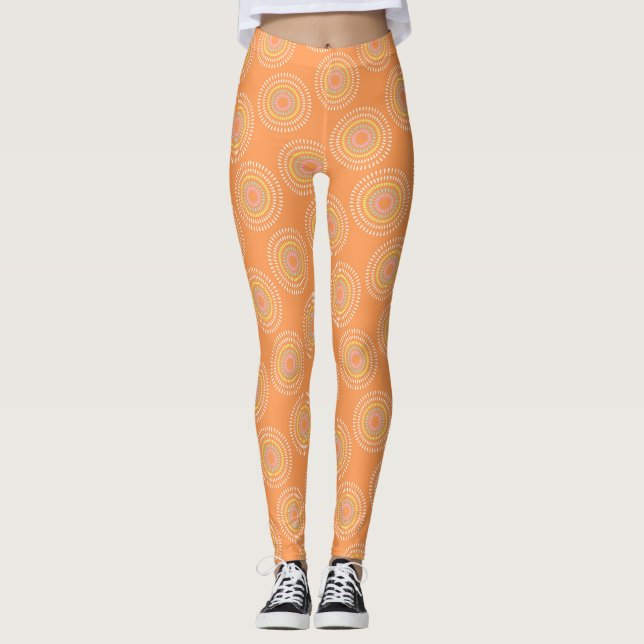 Fireworks Japanese Orange Leggings (Vorderseite)