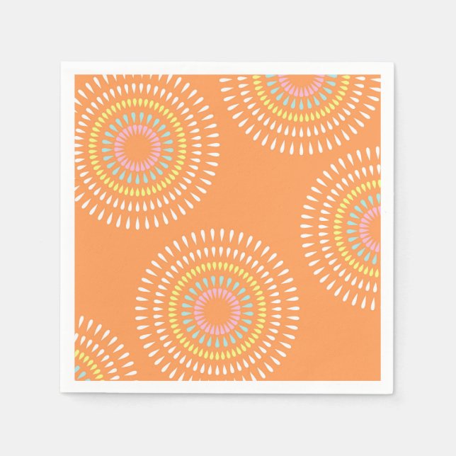 Fireworks Japanese Orange Serviette (Vorderseite)