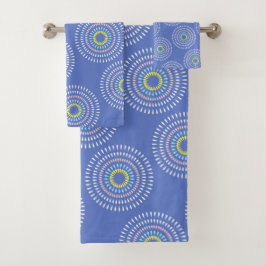 Fireworks Japanisch Blue Badhandtuch Set