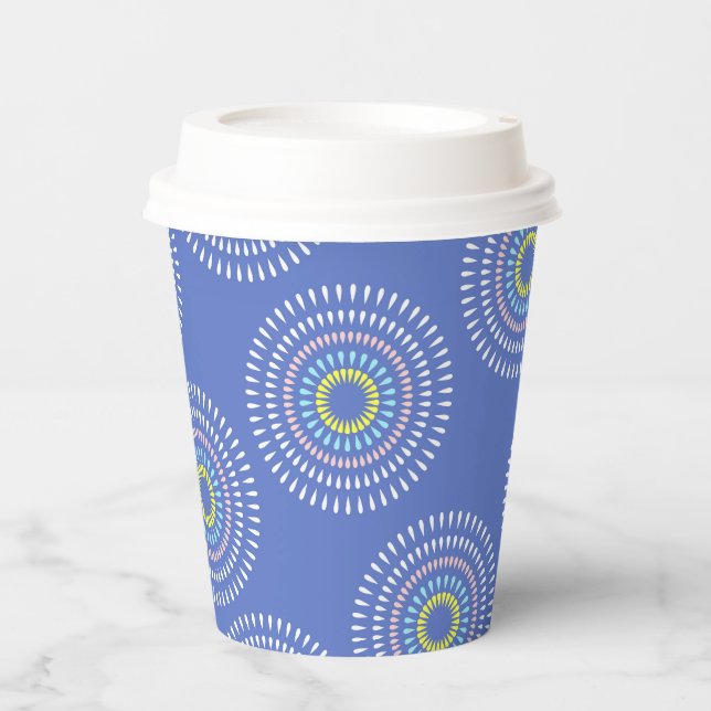 Fireworks Japanisch Blue Pappbecher (Vorderseite)