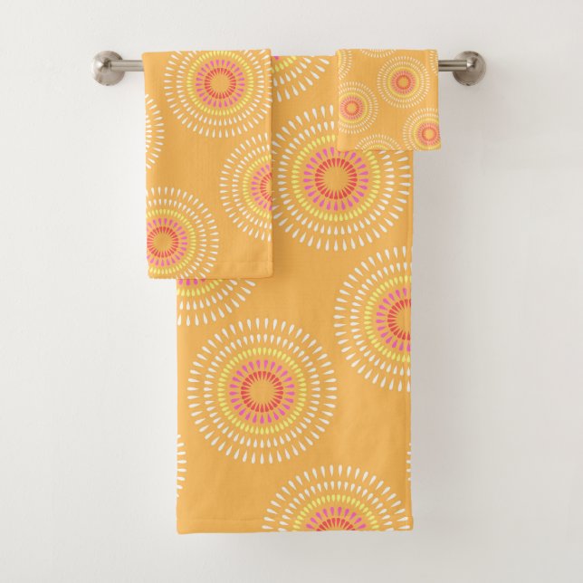 Fireworks Japanischer Mustard Badhandtuch Set (Insitu)