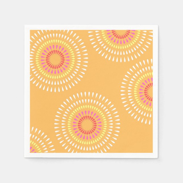 Fireworks Japanischer Mustard Serviette (Vorderseite)