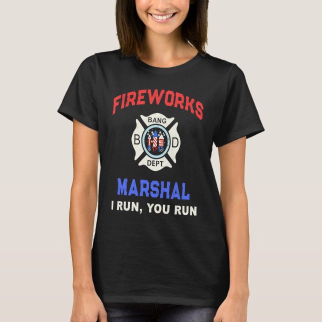 FIREWORKS MARSHAL America Firefighter Pyro Technic T-Shirt (Vorderseite)