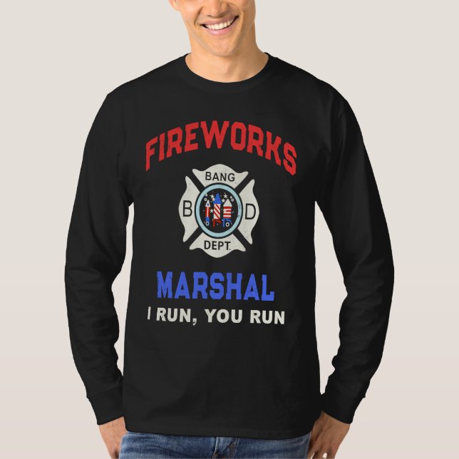 FIREWORKS MARSHAL America Firefighter Pyro Technic T-Shirt (Vorderseite)
