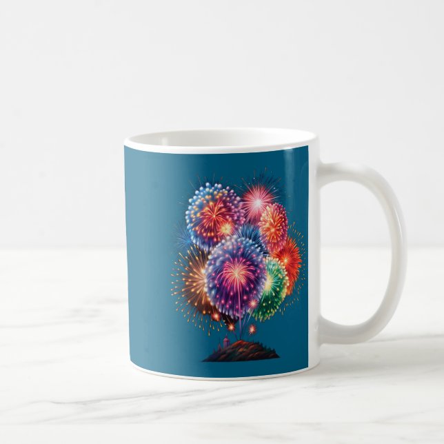 Fireworks New Year's Eve Party Long Sleeve  Kaffeetasse (Rechts)