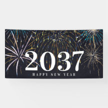 Fireworks New Years Party Banner
