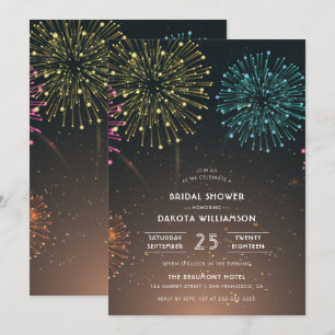 Fireworks-Party   Modernes Typografie-Brautparty Einladung