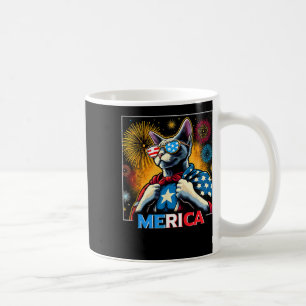 Fireworks Patriotic Devon Rex Cat Merica Kaffeetasse