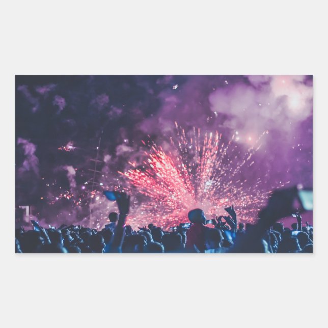 FIREWORKS-POP RECHTECKIGER AUFKLEBER (Vorderseite)