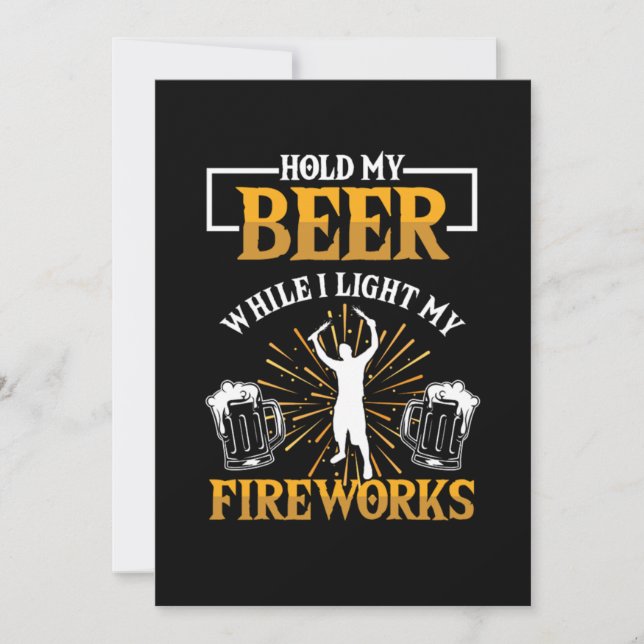 Fireworks Pyrotechnician Beer Firecracker Fun Gift Einladung (Vorderseite)