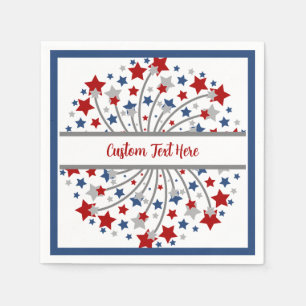 Fireworks Red White Blue Independence Juli 4 Serviette
