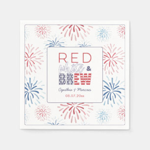 Fireworks Red White Brew Coups Polterabend Serviette