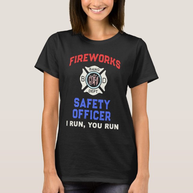 FIREWORKS SAFETY OFFICER America Firefighter Pyro T-Shirt (Vorderseite)
