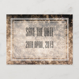 Fireworks Save the Date Postcard Ankündigungspostkarte