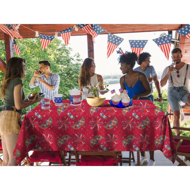 Fireworks Sparks Independence Party Tischdecke (Von Creator hochgeladen)