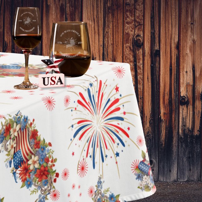 Fireworks Sparks Independence Party Tischdecke (Von Creator hochgeladen)