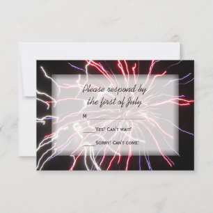 Fireworks Summer Wedding RSVP Response Card Karte