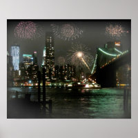 Fireworks sur New York Skyline Poster
