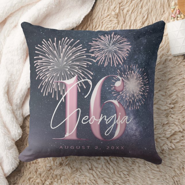 Fireworks Sweet 16 Midnight Blush ID984 Kissen (Decke)