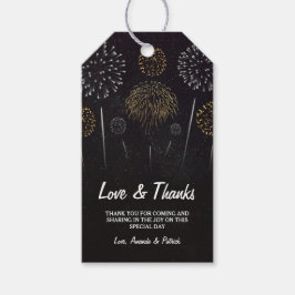 Fireworks Themed Black Gold Wedding Danke Tags Geschenkanhänger