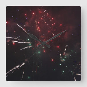 Fireworks-Uhr Quadratische Wanduhr