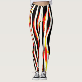 Firey Blitzzebra-gestreifte Leggings