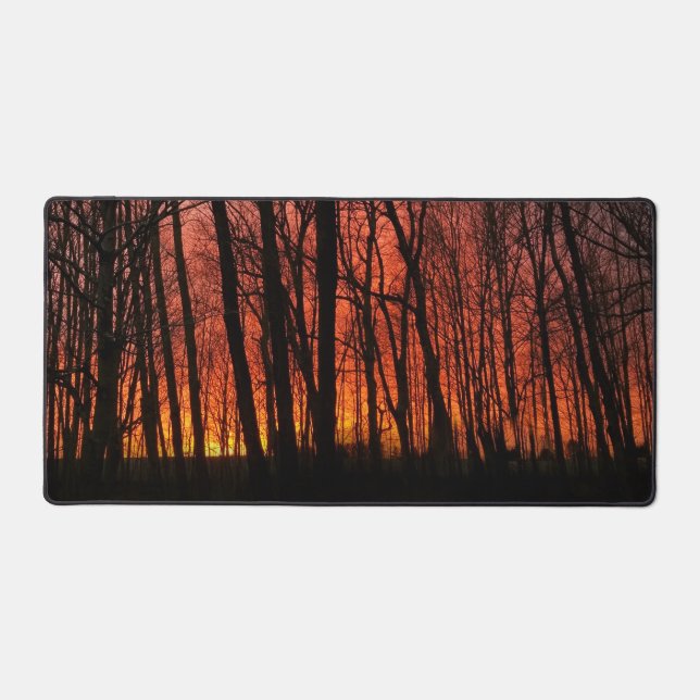 Firey Sunset Forest Schreibtischunterlage (Vorderseite)