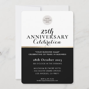 FIRMA ANNIVERSARY elegantes Business Black Gold Einladung