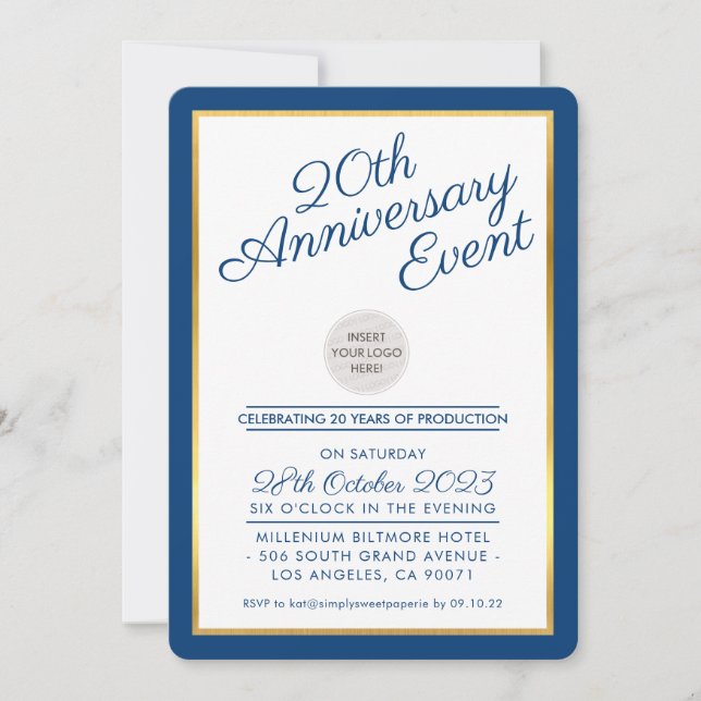 FIRMA ANNIVERSARY PARTY Moderne Business Marine Einladung (Vorderseite)