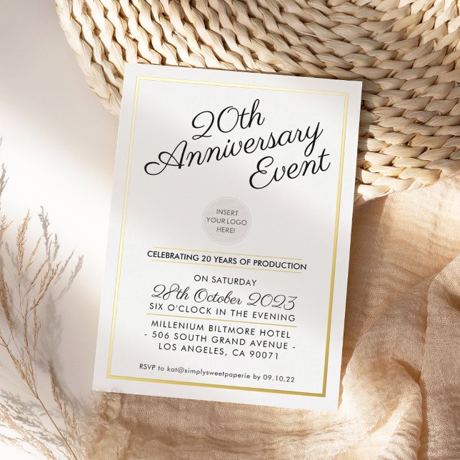 FIRMA ANNIVERSARY PARTY Modernes Business Gold Folieneinladung (Von Creator hochgeladen)