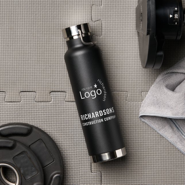 Firma für den Bau von Logos für das Schwarze Gewer Trinkflasche (Fitnessstudio)