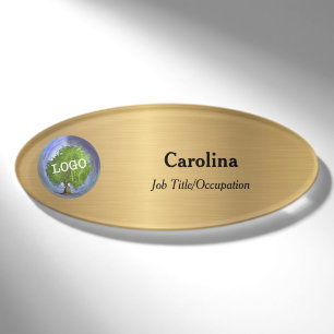 Firma Magnetic Oval Gold Namenschild