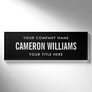 Firma, Name und Titel, schwarze Magnetmarke Namenschild