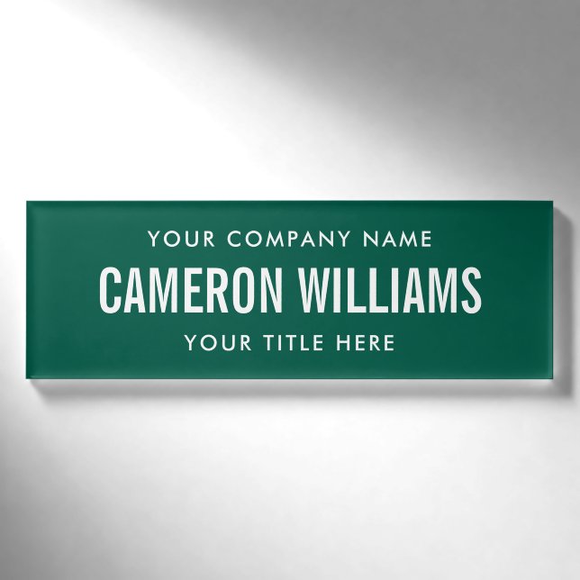 Firma, Name und Titel Wald grün magnetisch Namenschild (Vorderseite)